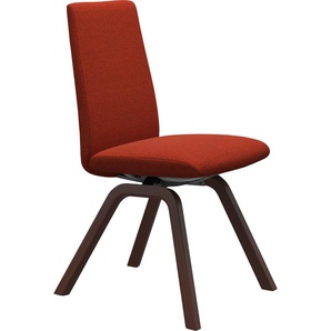 Polsterstuhl STRESSLESS Laurel Stühle Gr. B/H/T: 49cm x 92cm x 59cm, ROHLEDER Stoff Q2 FARON, Vollholz, rot (rust q2 faron + walnuss) Low Back, Größe M, mit schräggestellten Beinen in Walnuss