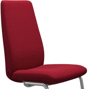 Polsterstuhl STRESSLESS Laurel Stühle Gr. B/H/T: 53 cm x 105 cm x 60 cm, ROHLEDER Stoff Q2 FARON, Stahl, rot (red q2 faron, chrom glänzend) Polsterstühle High Back, Größe L, mit Beinen aus Stahl in Chrom glänzend