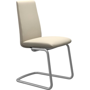 Polsterstuhl STRESSLESS Laurel Stühle Gr. B/H/T: 53 cm x 92 cm x 59 cm, Leder BATICK, Stahl, beige (cream batick, chrom matt) Polsterstühle Low Back, Größe M, mit Beinen aus Stahl in Chrom matt