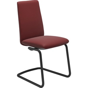 Polsterstuhl STRESSLESS Laurel Stühle Gr. B/H/T: 53 cm x 92 cm x 59 cm, Leder PALOMA, Stahl, rot (cherry paloma, schwarz matt) Polsterstühle Low Back, Größe M, mit Beinen aus Stahl in Schwarz matt