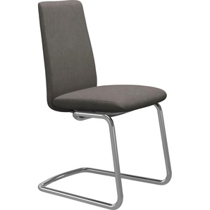 Polsterstuhl STRESSLESS Laurel Stühle Gr. B/H/T: 53cm x 92cm x 59cm, Microfaser DINAMICA, braun (mole dinamica + chrom glänzend) Low Back, Größe M, mit Beinen aus Stahl in Chrom glänzend