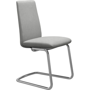 Polsterstuhl STRESSLESS Laurel Stühle Gr. B/H/T: 53cm x 92cm x 59cm, Microfaser DINAMICA, grau (grey dinamica + chrom glänzend) Low Back, Größe M, mit Beinen aus Stahl in Chrom glänzend