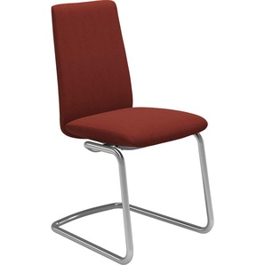 Polsterstuhl STRESSLESS Laurel Stühle Gr. B/H/T: 53cm x 92cm x 59cm, Microfaser DINAMICA, rot (red dinamica + chrom glänzend) Low Back, Größe M, mit Beinen aus Stahl in Chrom glänzend