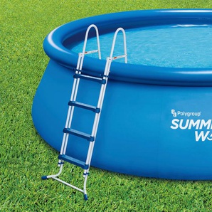 Poolleiter SUMMERWAVES, weiß (weiß, blau), H:132cm L:132cm, Stahl, Kunststoff, Leitern, für Aufstellpools bis 130 cm Höhe