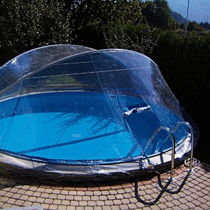 Poolverdeck CLEAR POOL Cabrio Dome, transparent, B:350cm H:145cm T:350cm, Polyvinylchlorid (PVC), Verdecke, ØxH: 350x145 cm