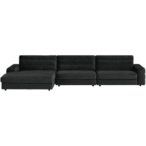 Ecksofa Samt  Scarlatti ¦ schwarz ¦ Maße (cm): B: 416 H: 83 T: 205