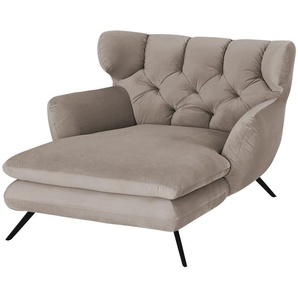 Jette Home Longseat-Sessel Samt Caldara - beige - Materialmix - 126 cm - 94 cm - 160 cm | Möbel Kraft