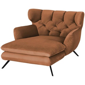 Jette Home Longseat-Sessel Samt Caldara - braun - Materialmix - 126 cm - 94 cm - 160 cm | Möbel Kraft