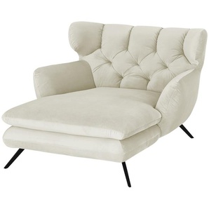 Jette Home Longseat-Sessel Samt Caldara - creme - Materialmix - 126 cm - 94 cm - 160 cm | Möbel Kraft