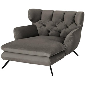 Jette Home Longseat-Sessel Samt Caldara - grau - Materialmix - 126 cm - 94 cm - 160 cm | Möbel Kraft