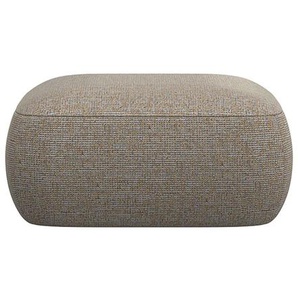 Pouf FLEXLUX Torino, rund, bodennah, Sitzhocker, Polsterhocker Poufs Gr. B/H/T: 91cm x 46cm x 91cm, Chenille, gelb (honey yellow) Modernes, organisches Hocker-Design, Kaltschaum, Wellenunterfederung