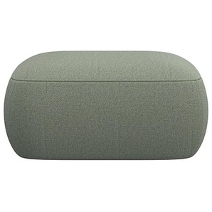 Pouf FLEXLUX Torino, rund, bodennah, Sitzhocker, Polsterhocker Poufs Gr. B/H/T: 91cm x 46cm x 91cm, Chenille-Struktur, grün (olive) Modernes, organisches Hocker-Design, Kaltschaum, Wellenunterfederung