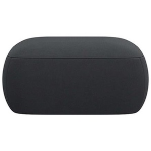 Pouf FLEXLUX Torino, rund, bodennah, Sitzhocker, Polsterhocker Poufs Gr. B/H/T: 91cm x 46cm x 91cm, Lederoptik, schwarz (gorilla black) Modernes, organisches Hocker-Design, Kaltschaum, Wellenunterfederung