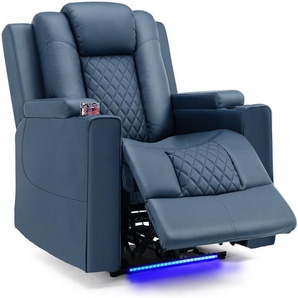 Power Recliner Chair PU Leder Elektrische Massage Recliner Sofa für Wohnzimmer Home Theater Sitzen mit Cup Holders und LED-Beleuchtung