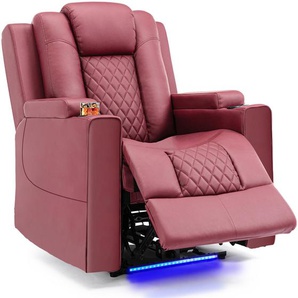 Power Recliner Chair PU Leder Elektrische Massage Recliner Sofa für Wohnzimmer Home Theater Sitzen mit Cup Holders und LED-Beleuchtung