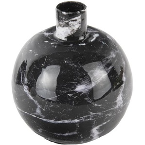 Present Time Marble Look Kerzenhalter - black - 11x10x11 cm