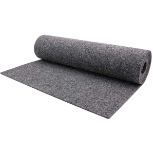 PRIMAFLOR-IDEEN IN TEXTIL Nadelvliesteppich TURBO Teppiche robust und strapazierfähig, fußbodenheizungsgeeignet, Kurzflor Teppich Gr. B: 200cm, 5mm, 19 m², L: 950cm, grau