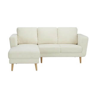 Primo Ecksofa Teddystoff Scandi 2235 - creme - Materialmix - 185 cm - 87 cm - 152 cm | Möbel Kraft