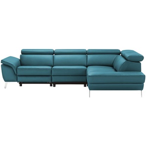 Primo Leder Ecksofa Dallas - türkis/petrol - Materialmix - 283 cm - 74 cm - 228 cm | Möbel Kraft