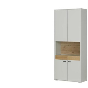 Primo Vitrine Manchester - grau - Materialmix - 88 cm - 206 cm - 38 cm | Möbel Kraft