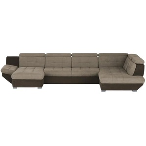 Primo Wohnlandschaft Elias II - braun - Materialmix - 383 cm - 80 cm - 228 cm | Möbel Kraft