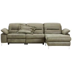 Pure Home Comfort Ecksofa, Olivgrün, Textil, 3-Sitzer, Füllung: Polyetherschaumkern, L-Form, 280x184 cm, Typenauswahl, Fußauswahl, Stoffauswahl, Armteilvarianten, Hocker erhältlich, individuell planbar, in den Filialen seitenverkehrt Armteil links,