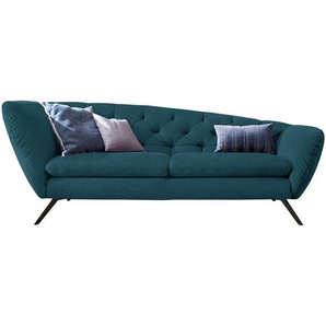 Pure Home Lifestyle Chesterfield-Sofa, Petrol, Textil, 2-Sitzer, 223x84x90 cm, Goldenes M, Dgm, Typenauswahl, Fußauswahl, Lederauswahl, Stoffauswahl, seitenverkehrt erhältlich, Hocker Rücken echt, Wohnzimmer, Sofas & Couches, Sofas, Bigsofas