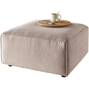 Pure Home Lifestyle Hocker, Taupe, Textil, quadratisch, 80x71x80 cm, Goldenes M, Made in EU, Oeko-Tex® Standard 100, DGM-Emissionslabel, Wohnzimmer, Hocker, Sitzhocker