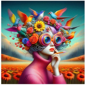 queence Acrylglasbild In einer lebendigen Welt, (1 St), KI Kunst, knallige Farben, künstliche Intelligenz, bunt
