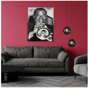 queence Acrylglasbild Louis Armstrong, Mann, Schwarz-Weiß, Stars, Fine Art-Print in Galeriequalität