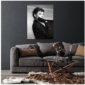 queence Acrylglasbild The Glove, Schwarz-Weiß, Audrey Hepburn, Fine Art-Print in Galeriequalität