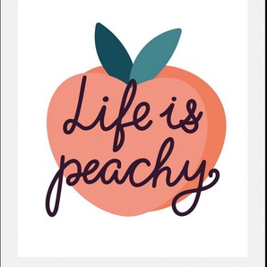 queence Bild Life is peachy, Schriftzüge (1 St), gerahmt