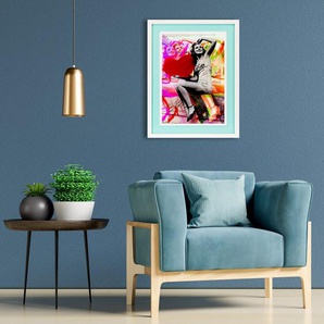 queence Bild mit Rahmen Frau, Herz, Liebe, Bilder von Frauen, Film, Filmfiguren, Frau (1 St), Poster mit buntem Acrylglas Passepartout