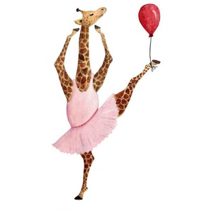 queence Leinwandbild Ballerina Giraffe