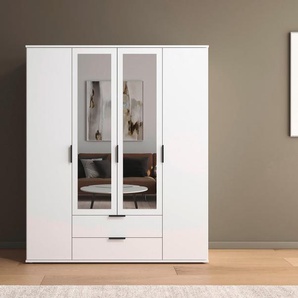 rauch Drehtürenschrank Kleiderschrank Schrank Garderobe Wäscheschrank ESSEA in 2 Breiten mit Spiegel und 2 Schubladen, moderne Griffe MADE IN GERMANY