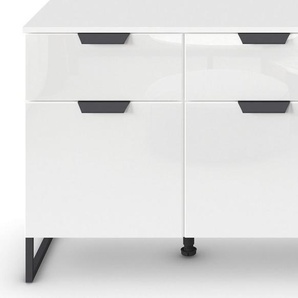 rauch Kombikommode Modern by Aditio, mit Glasfront und Kufenfuß, 3 Schubladen mit Softclose-Funktion