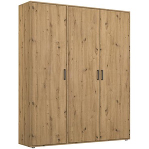 Rauch Möbel Drehtürenschrank, Eiche Artisan, Kunststoff, 4 Fächer, 140x194x53 cm, Blauer Engel, BQ - Bündnis für Qualität, Made in Germany, Schlafzimmer, Kleiderschränke, 3- türige Kleiderschränke