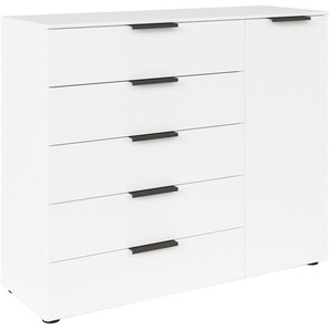 Rauch Möbel Kommode, Graphit, Weiß, Metall, 5 Schubladen, 120x100x42 cm, Blauer Engel, BQ - Bündnis für Qualität, Made in Germany, Wohnzimmer, Kommoden & Sideboards, Kommoden