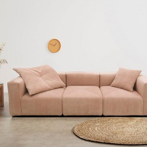 RAUM.ID Big-Sofa Gerrid, Cord-Bezug, bestehend aus Modulen: 2 Eck- und ein Mittelelement