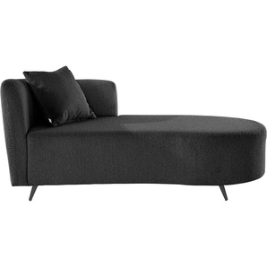 Recamiere ANDAS Hulby Sofas Gr. B/H/T: 182cm x 82cm x 90cm, Boucle, Recamiere links, ohne Hocker, schwarz Longchair wahlweise mit und ohne Hocker Armlehne links oder rechts