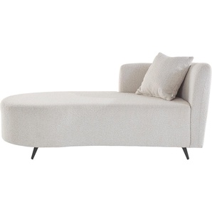 Recamiere ANDAS Hulby Sofas Gr. B/H/T: 182cm x 82cm x 90cm, Boucle, Recamiere rechts, ohne Hocker, beige (natur) Longchair wahlweise mit und ohne Hocker Armlehne links oder rechts