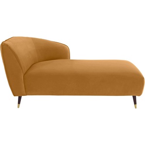 Recamiere GUIDO MARIA KRETSCHMER HOME & LIVING Oradea Sofas Gr. B/H/T: 160cm x 78cm x 91cm, Samtoptik, Recamiere links, goldfarben (gold) Longchair Sofas mit eleganter Steppung auf Rückseite der Rückenlehne