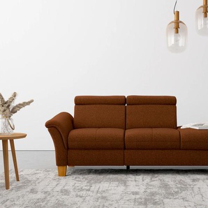 Recamiere HOME AFFAIRE Lindgren Sofas Gr. B/H/T: 206cm x 84cm x 93cm, Struktur, Armlehne links, ohne TV-Funktion motorisch-ohne Bettkasten-ohne Kopfteilverstellung-ohne Federkern, rosegold (kupfer) wahlweise motorische TV-Funktion, Bettkasten und