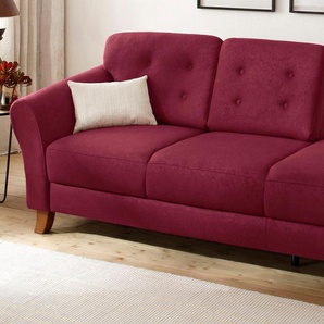 Recamiere HOME AFFAIRE Trondheim Sofas Gr. B/H/T: 194cm x 89cm x 92cm, Luxus-Microfaser ALTARA NUBUCK, Armlehne links, rot (bordeaux) Longchair Sofas freistehend, mit Federkern, Knopfheftung im Rücken