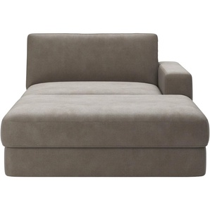 Recamiere RAUM.ID Innovid Sofas Gr. B/H/T: 132cm x 87cm x 196cm, Luxus-Microfaser Euphoria, Recamiere rechts, braun (schlamm) Modernes Modul-Polsterprogramm