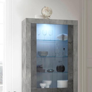 Regal INOSIGN Urbino Regale grau (beton / schieferfarben) Türkommode Vitrinenschrank Höhe 191 cm