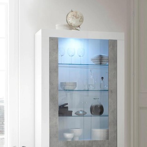 Regal INOSIGN Urbino Regale weiß (weiß hochglanz, beton) Türkommode Vitrinenschrank Höhe 191 cm