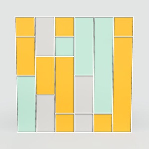 Regalsystem Gelb - Flexibles Regalsystem: Türen in Gelb - Hochwertige Materialien - 233 x 232 x 47 cm, Komplett anpassbar