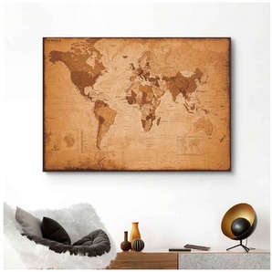 Reinders! Wandbild Wandbild Weltkarte Vintage - Landkarte - Kontinente, Weltkarte (1 St)