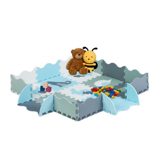 Relaxdays - Puzzlematte, 25tlg. Baby Spielmatte mit Rand, Tiermotive, schadstofffreie Schaumstoffmatte, Kindermatte, bunt